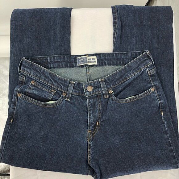 Levi’s Women’s Size 12 Mid Rise Straight Jeans Five Pocket Design Button Zipper - Picture 4 of 9